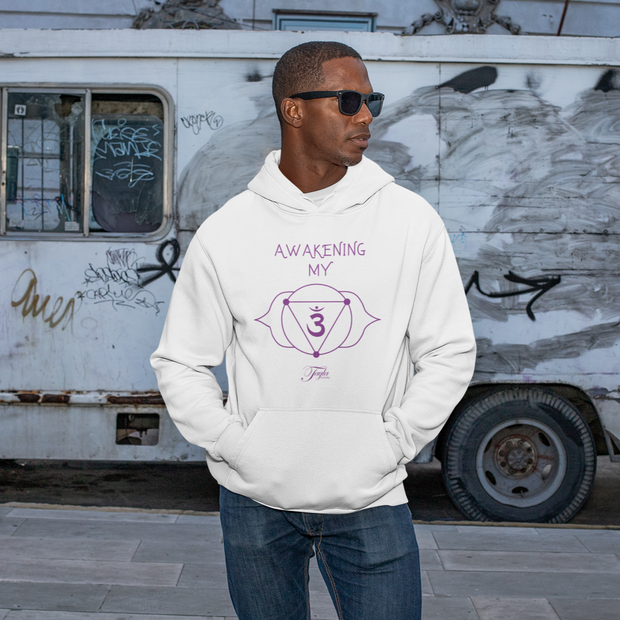 Awakening My Third Eye" Unisex Hoodie-White